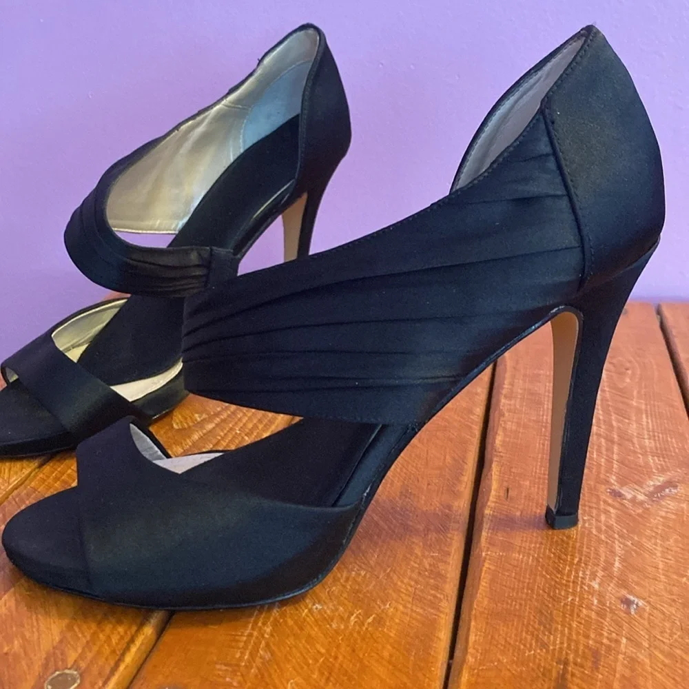Open Toe Black 3” Stilettos
